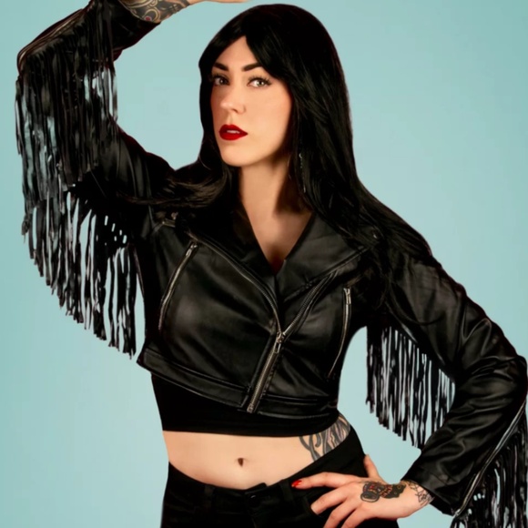 Katakomb 50s Viper Fringes Jacket Red and Black Fringe - Picture 2 of 12